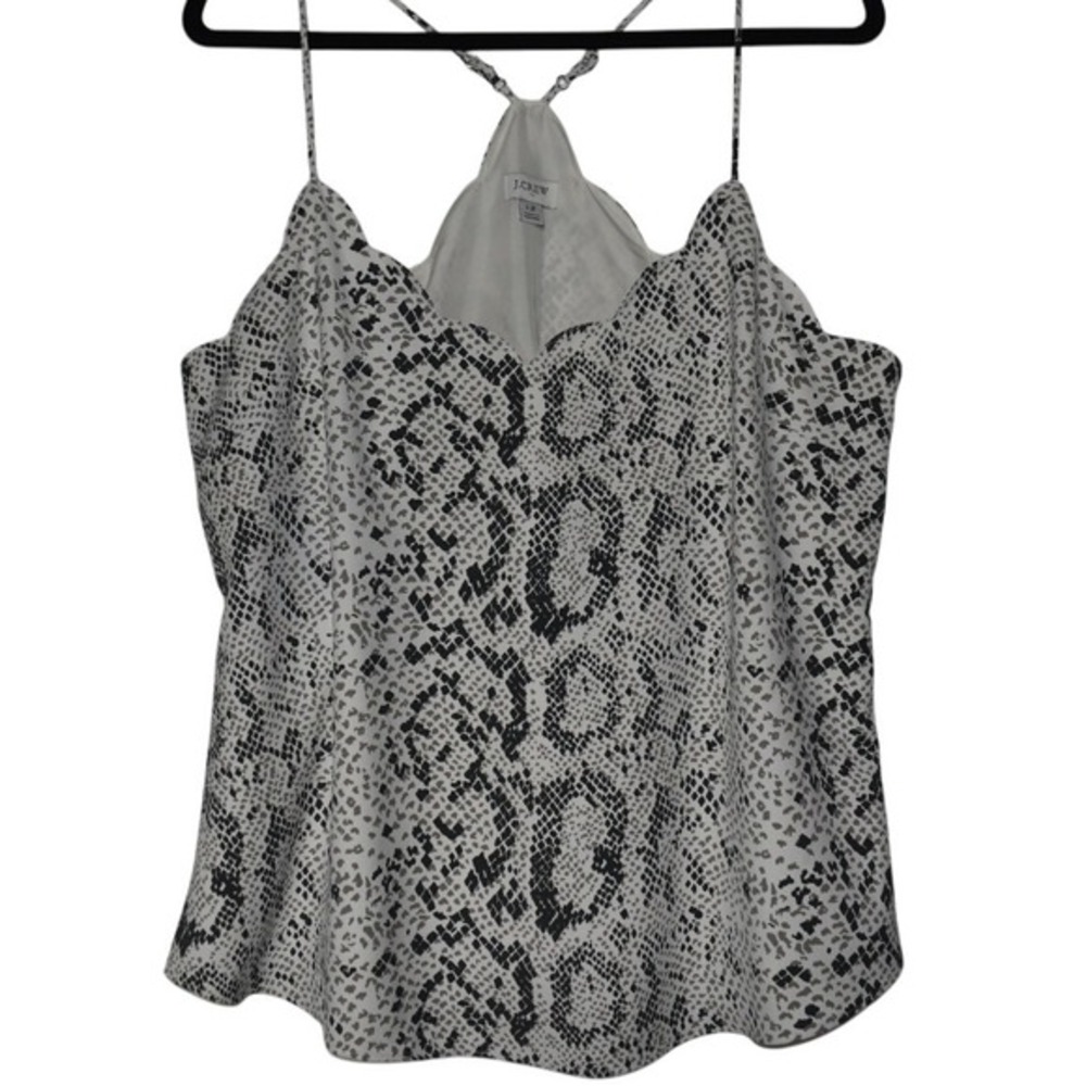 J.Crew Cami Top Snakeskin Print Sleeveless V Neck‎ Blouse Size 12